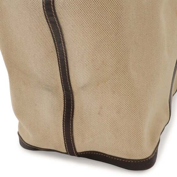 HERMES Garden MM Tote Bag, Handbag, Shoulder Tote, Toile H Leather, Beige, Da... - Picture 5 of 9